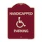 Signmission Designer Series Handicapped Parking, Burgundy Heavy-Gauge Aluminum Sign, 24" x 18", BU-1824-24629 A-DES-BU-1824-24629 - alternate 1